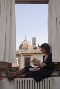 Zmira in her window with Duomo